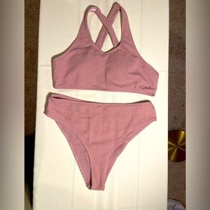 Mauve Ribbed Bikini women’s size L
